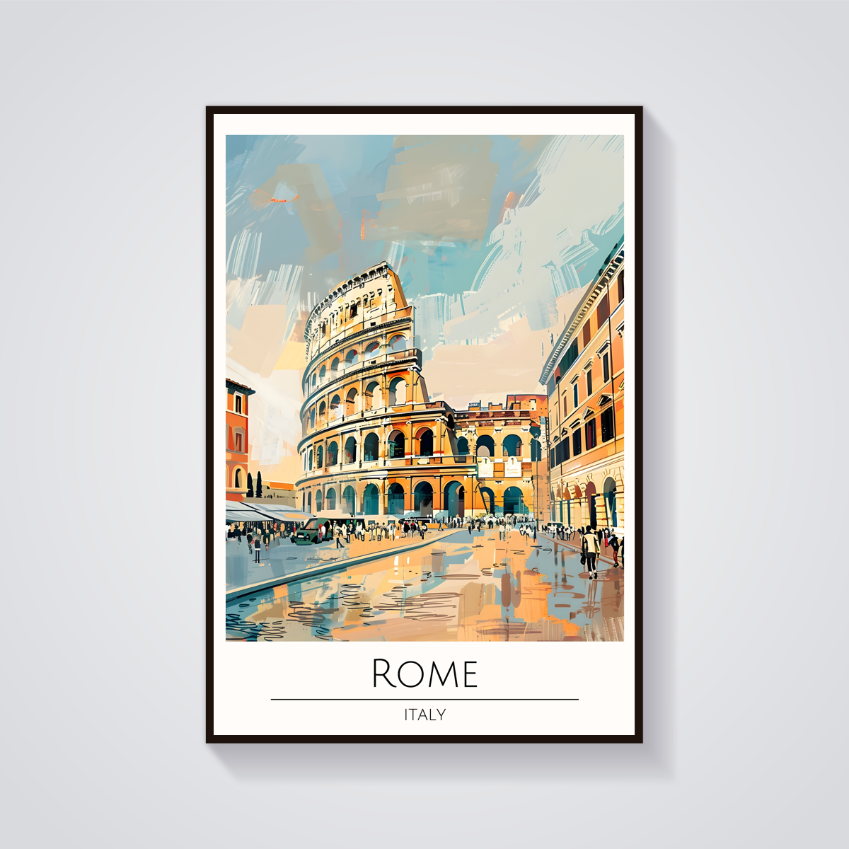 Rome Colosseum Art Deco Poster — vista frontale