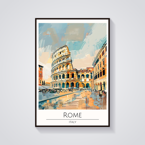 Rome Colosseum Art Deco Poster — vista frontale