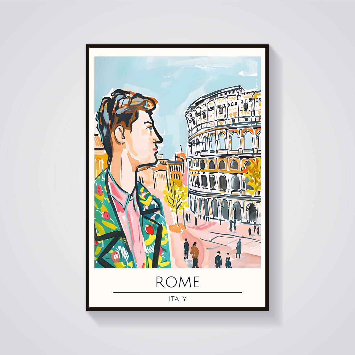 Rome Colosseum Man Poster — vista frontale