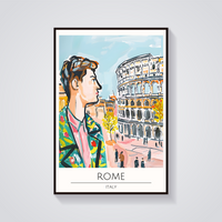 Rome Colosseum Man Poster — vista frontale