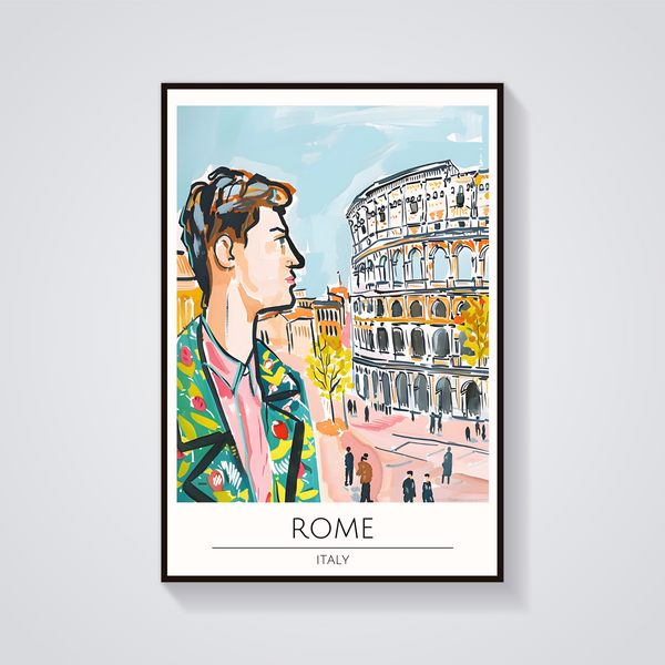 Rome Colosseum Man Poster — vista frontale