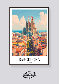 Sagrada Familia Barcelona Vintage Poster — vista posteriore