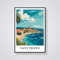 Saint Tropez Vintage Poster — vista frontale
