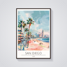 San Diego Beach Palms Poster