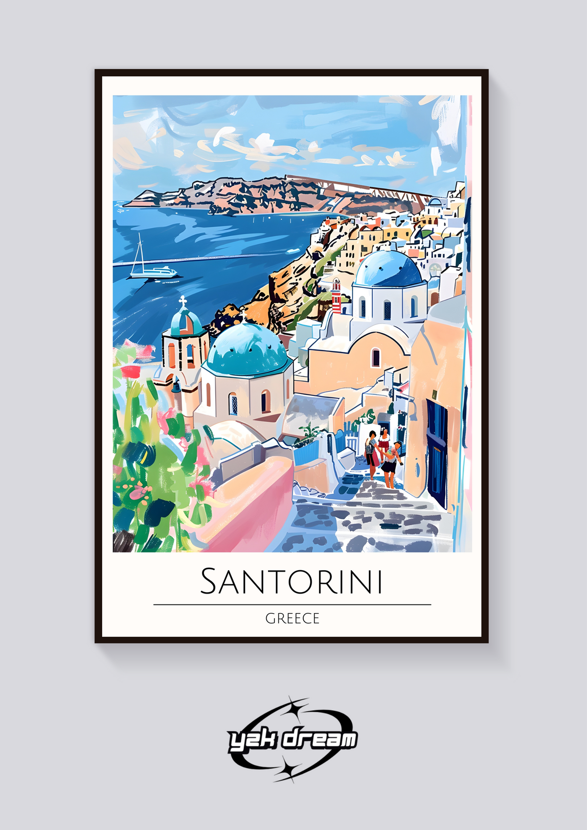 Santorini Domes Poster — vista posteriore