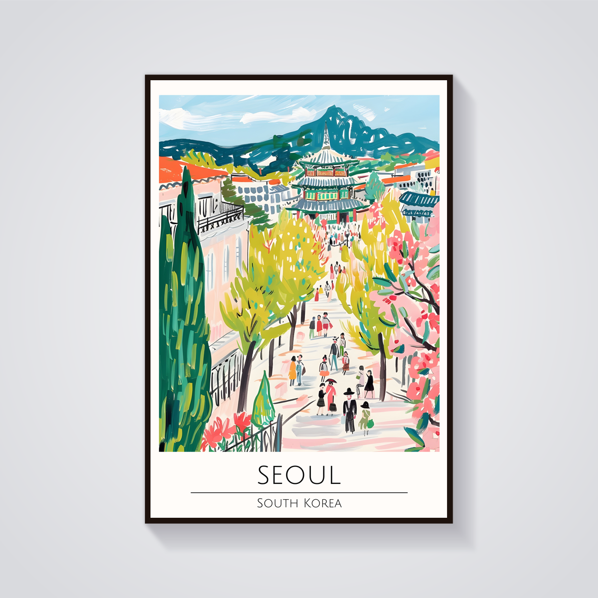 Seoul Street Scene Poster — vista frontale