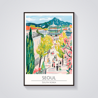 Seoul Street Scene Poster — vista frontale