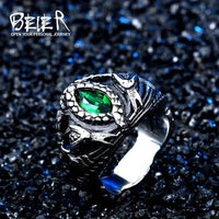 Serpent Snake Gem Ring — vista frontale