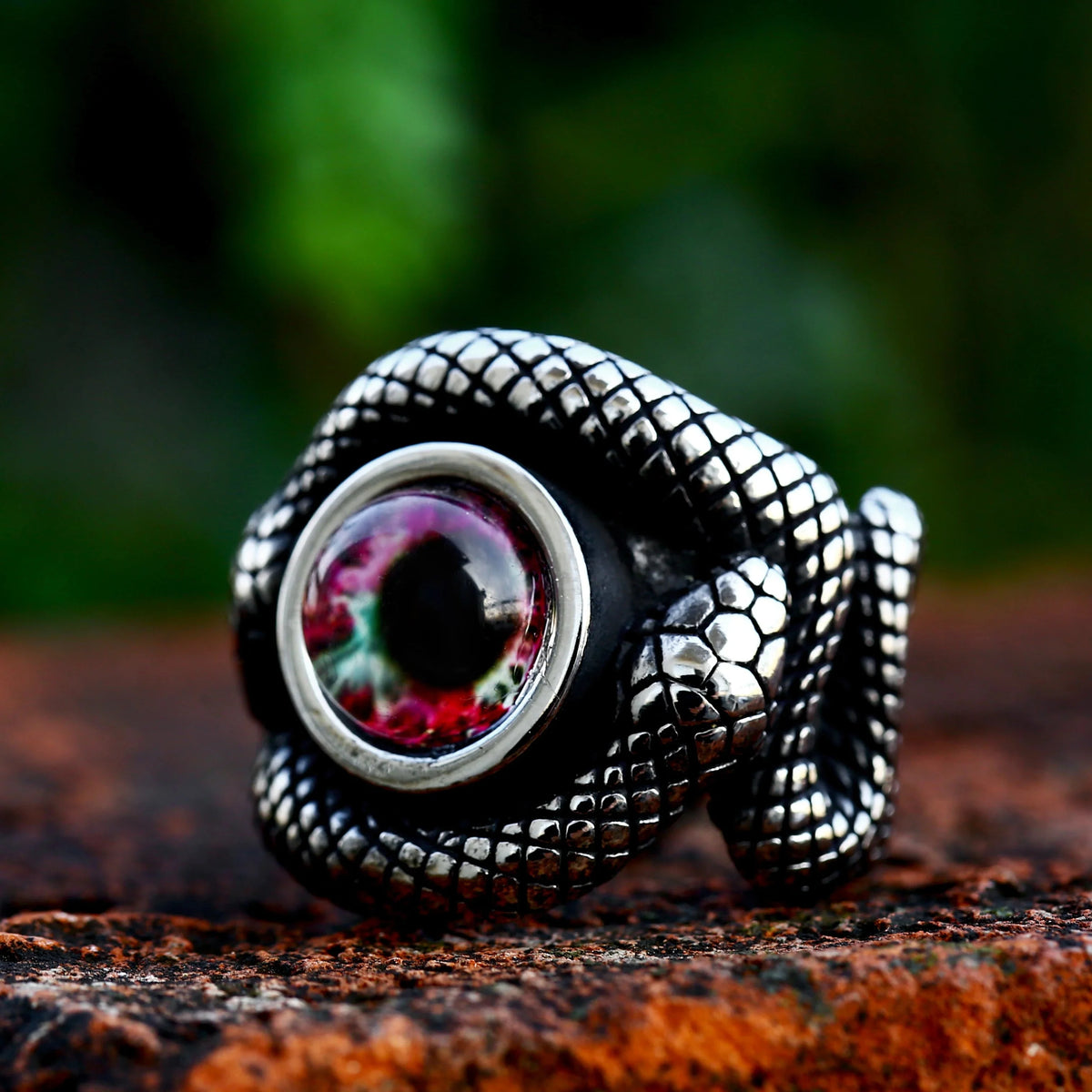 Serpent Snake Gem Ring — vista posteriore