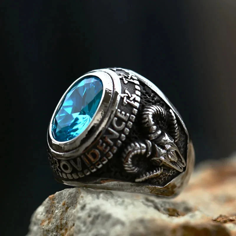Serpent Snake Gem Ring — vista laterale
