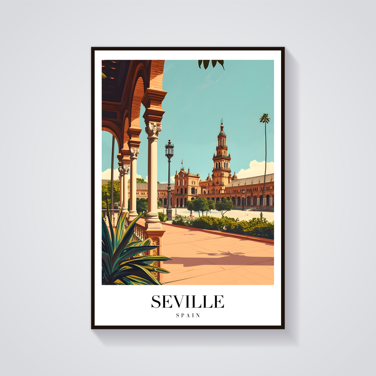 Seville Plaza Vintage Poster — vista frontale
