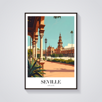 Seville Plaza Vintage Poster — vista frontale