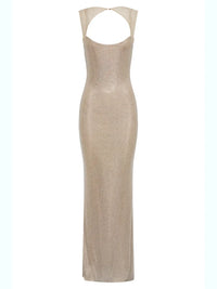 Sexy Y2K Square Collar Mesh Rhinestone Diamond Backless Maxi Dress — dettaglio della stampa
