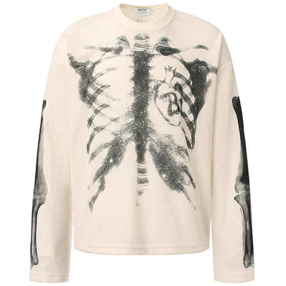 Skeleton X Ray Graphic Long Sleeve Top — vista frontale