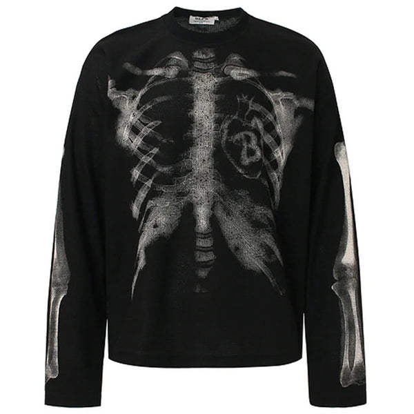 Skeleton X-Ray Graphic Long Sleeve Top