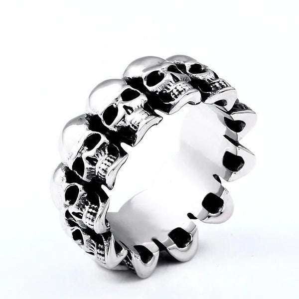 Skull Repeat Band Ring — vista frontale