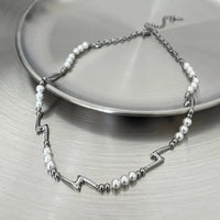 Splicing Lightning Imitation Pearl Necklace & Bracelet — dettaglio della stampa