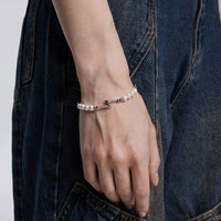 Splicing Lightning Imitation Pearl Necklace & Bracelet — vista completa