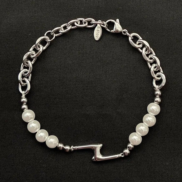 Splicing Lightning Imitation Pearl Necklace & Bracelet