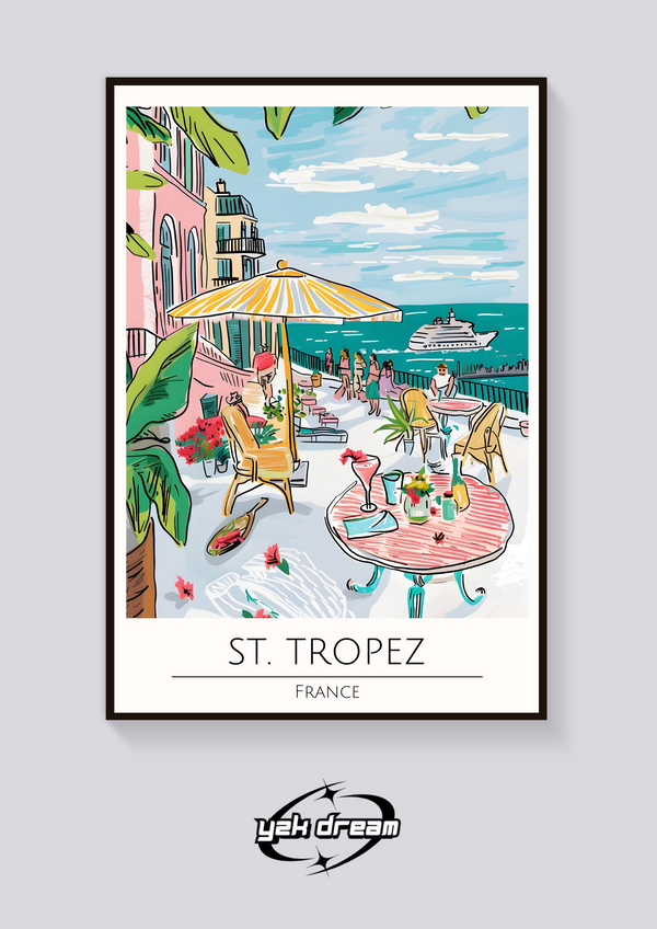 St. Tropez Cafe Poster