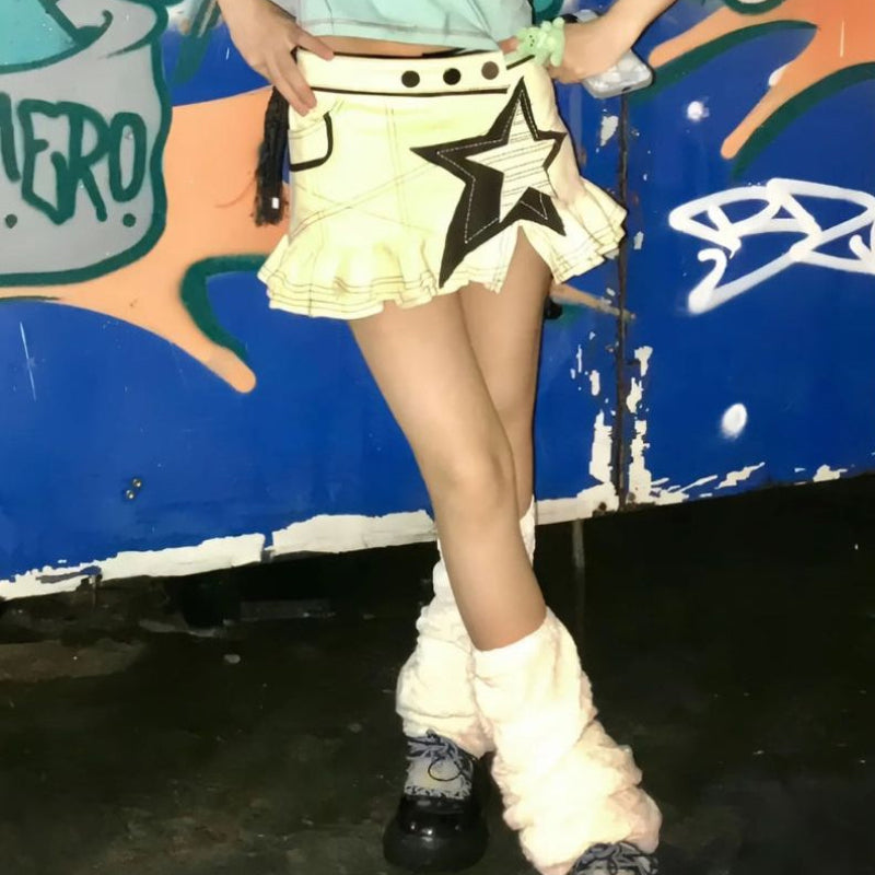 Star Aesthetic Y2K Grunge Mini Skirt — vista posteriore