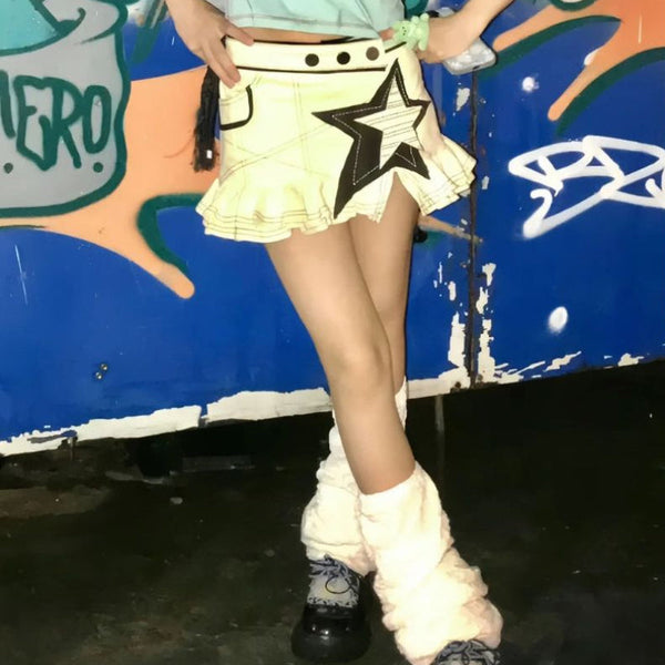 Star Aesthetic Y2K Grunge Mini Skirt