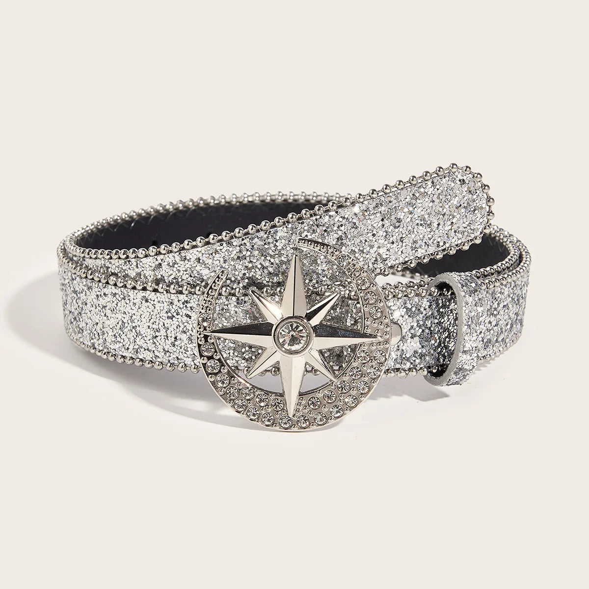 Star Buckle Y2K Rhinestone Belt — vista frontale