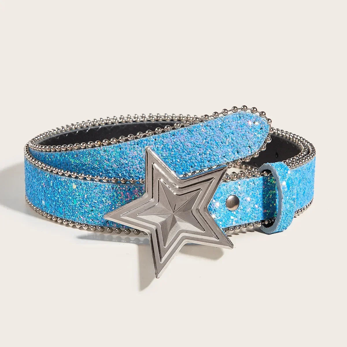 Star Buckle Y2K Rhinestone Belt — vista posteriore