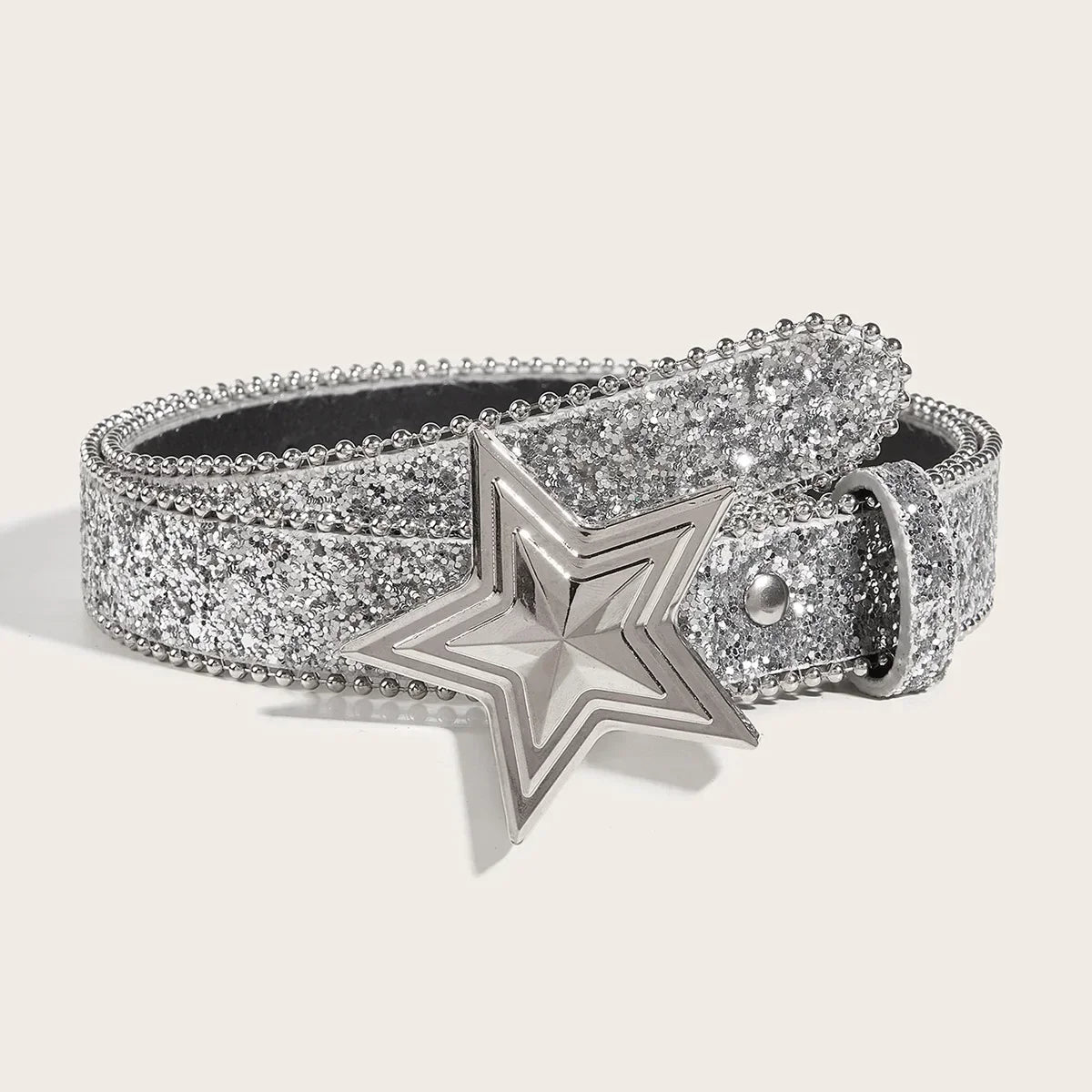 Star Buckle Y2K Rhinestone Belt — dettaglio
