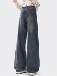 Star Design Y2K Embroidered Denim Low Waist Wide Leg Baggy Jeans — dettaglio