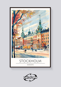 Stockholm Skyline Poster — vista posteriore