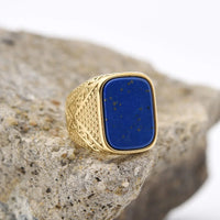 Stone Oval Signet Ring — vista frontale