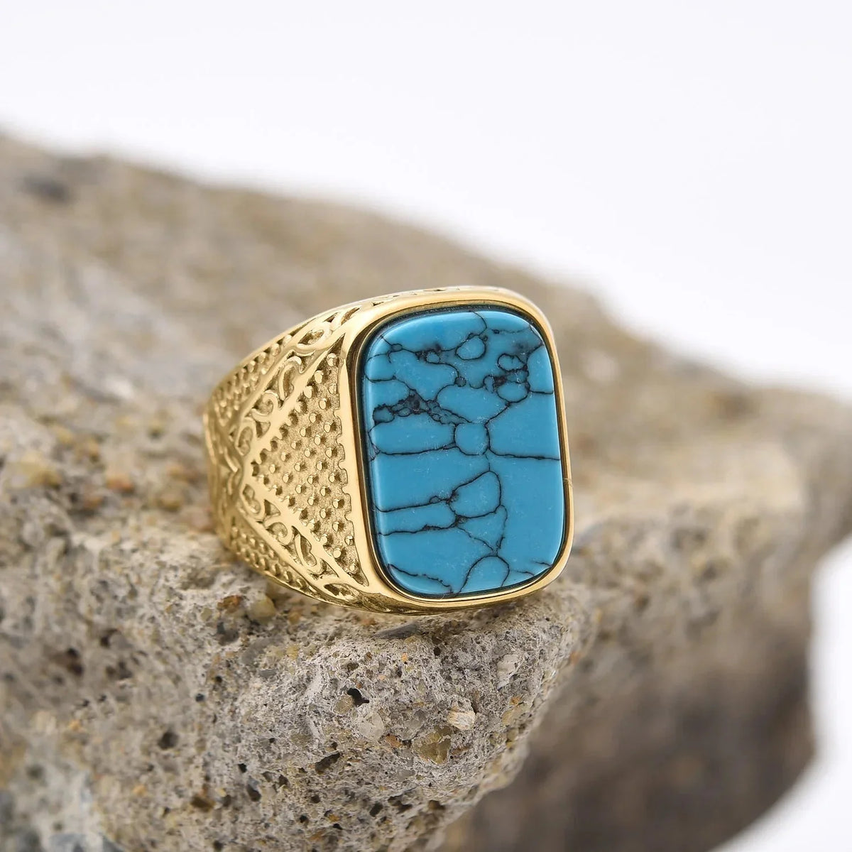 Stone Oval Signet Ring — vista posteriore