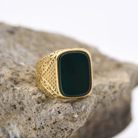 Stone Oval Signet Ring — vista posteriore