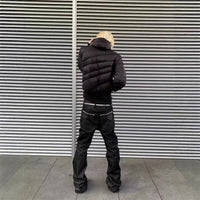 Streetwear Y2K Contrast Stitch Skinny Flared Jeans — dettaglio della stampa