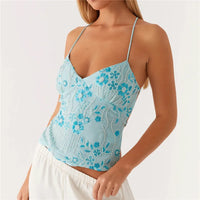 Summer Y2K Sequin Rhinestone Halter Cami Crop Top — vista posteriore