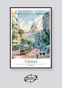 Tirana Cityscape Poster — vista posteriore