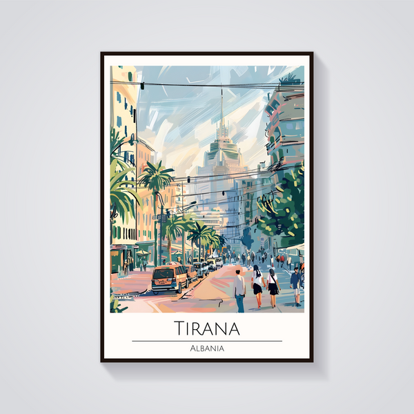Tirana Cityscape Poster — vista frontale