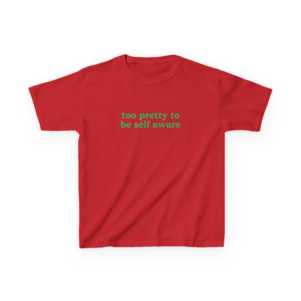 Too Pretty to be Self Aware Brat Baby Tee — vista frontale