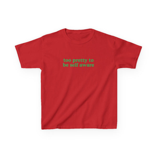 Too Pretty to be Self Aware Brat Baby Tee — vista frontale