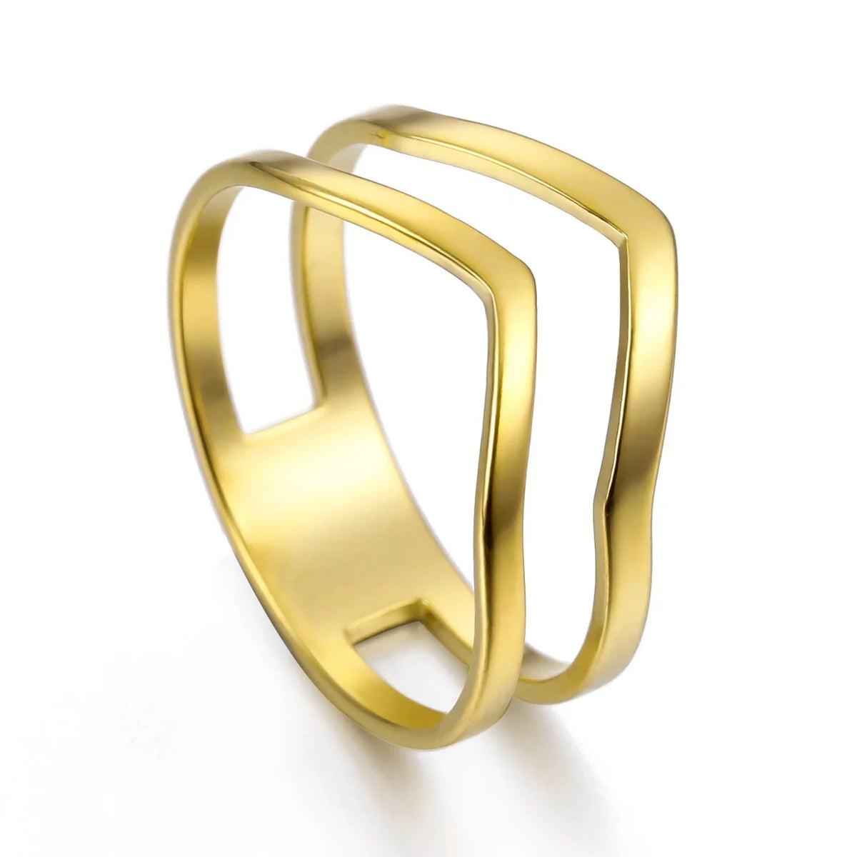 Two V Shape Ring — vista posteriore