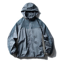Unisex Y2K Baggy Outdoor Splice Design Hooded Waterproof Jacket Coat — vista posteriore