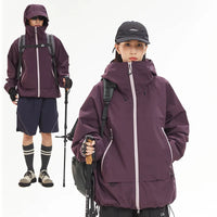 Unisex Y2K Outdoor Windproof Waterproof Single Layer Jacket Coat — vista laterale