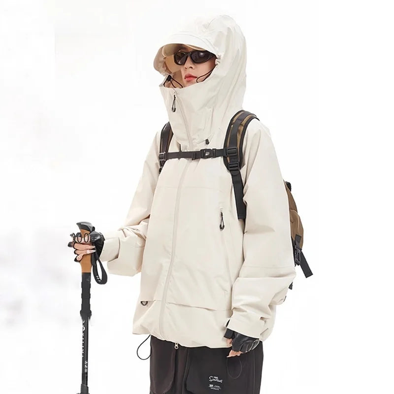 Unisex Y2K Outdoor Windproof Waterproof Single Layer Jacket Coat — vista posteriore