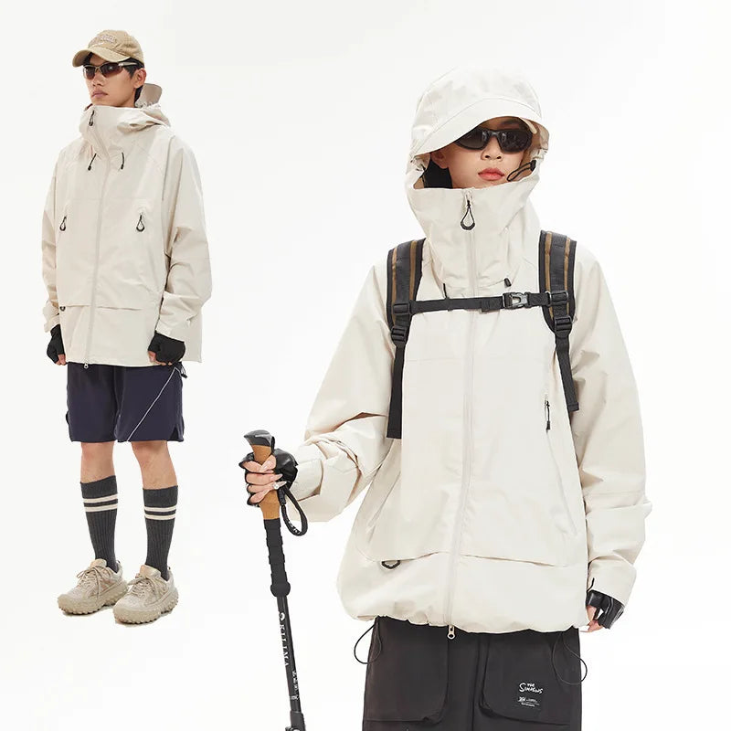 Unisex Y2K Outdoor Windproof Waterproof Single Layer Jacket Coat — vista frontale