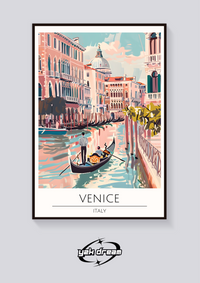 Venice Gondola Scene Poster — vista posteriore