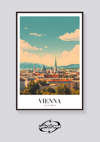 Vienna Skyline Vintage Poster — vista posteriore