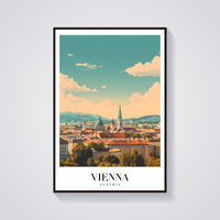 Vienna Skyline Vintage Poster — vista frontale