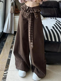 Vintage Baggy Brown Y2K High Waist Jeans — dettaglio della stampa