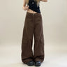 Vintage Brown Y2K Wide Leg Cargo Jeans